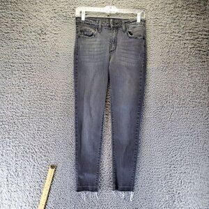 Just Black Jeans Womens Size 27 Gray Skinny Frayed Hem Stretch Denim